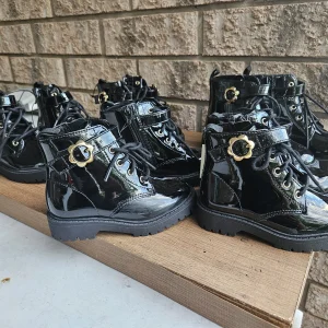 Toddler Size 7 Fashion Boots with Laces and Velcro Strap