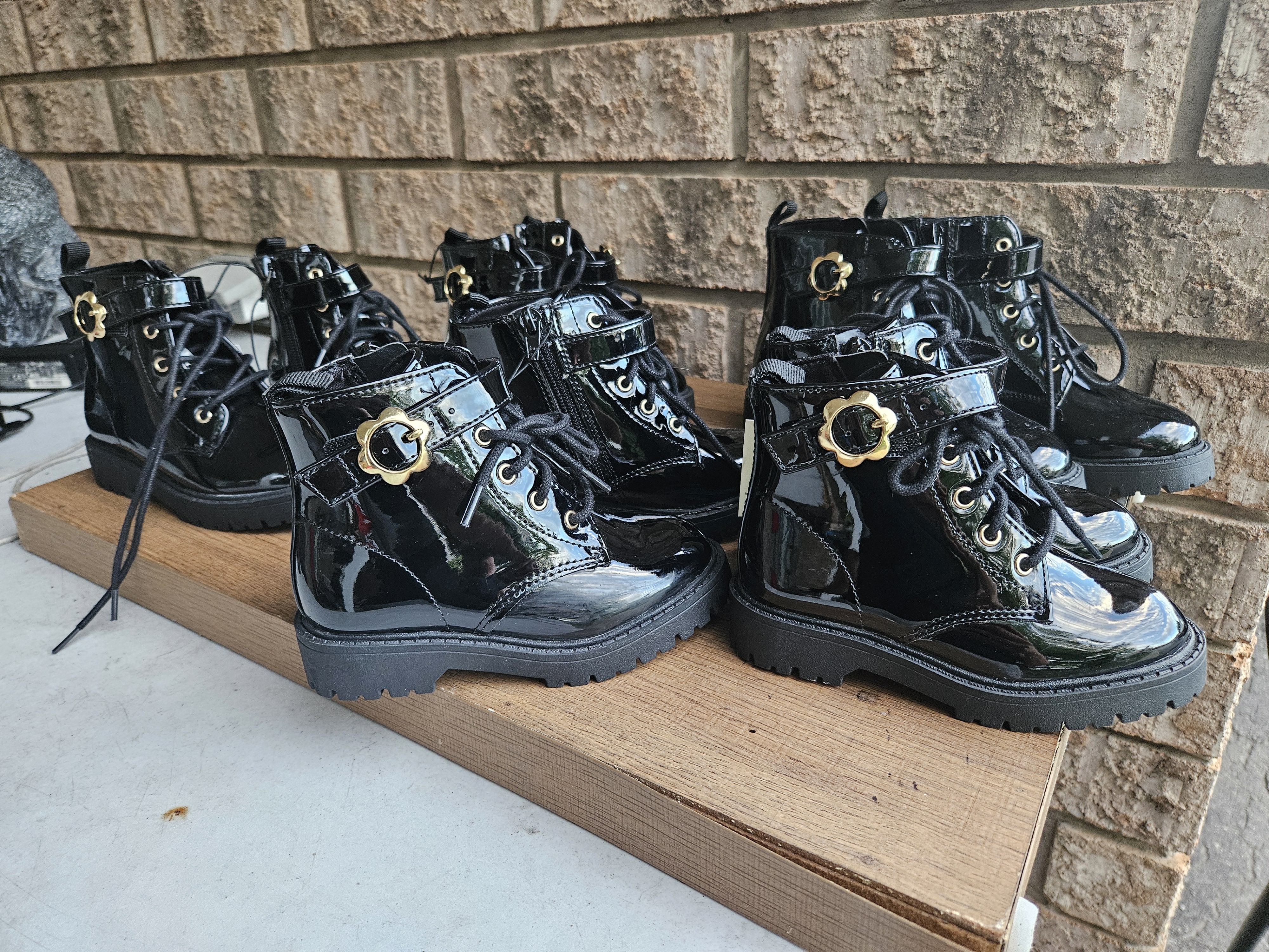 Toddler Size 8 Fashion Boots with Laces and Velcro Strap