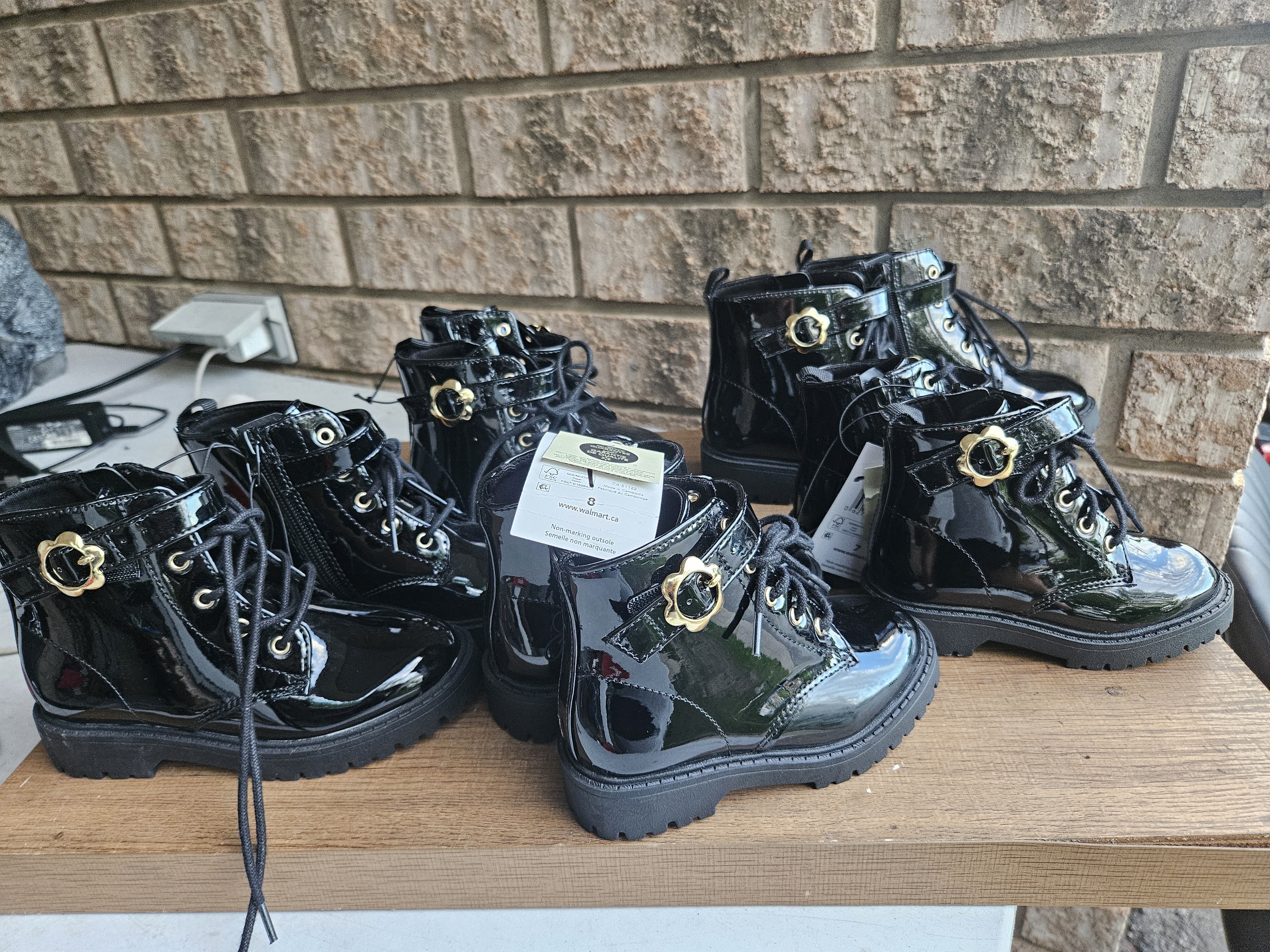 Toddler Size 9 Fashion Boots with Laces and Velcro Strap