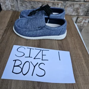 Blue Canvas Slip-On Shoes Size 1 Boys