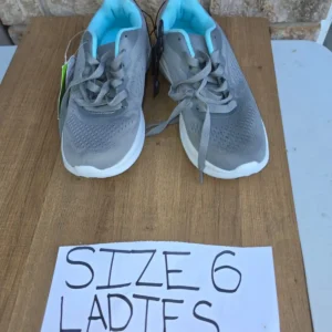 Grey Mesh Sneakers with Teal Lining