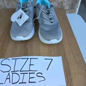 Grey Mesh Sneakers with Teal Lining