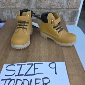Yellow Toddler Boots with Velcro Straps
