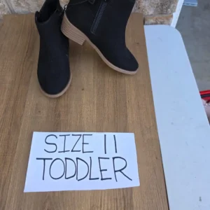 Black Toddler Ankle Boots with Zippers Size 11 Toddler