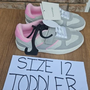 Silver and Pink Glitter Sneakers Size 12 Toddler