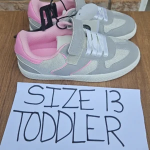 Toddler Size 13 Silver and Pink Glitter Sneakers