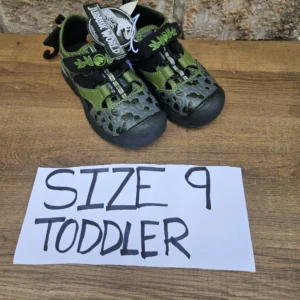 Green and Grey Toddler Sandals with Jurassic World Design Size 9