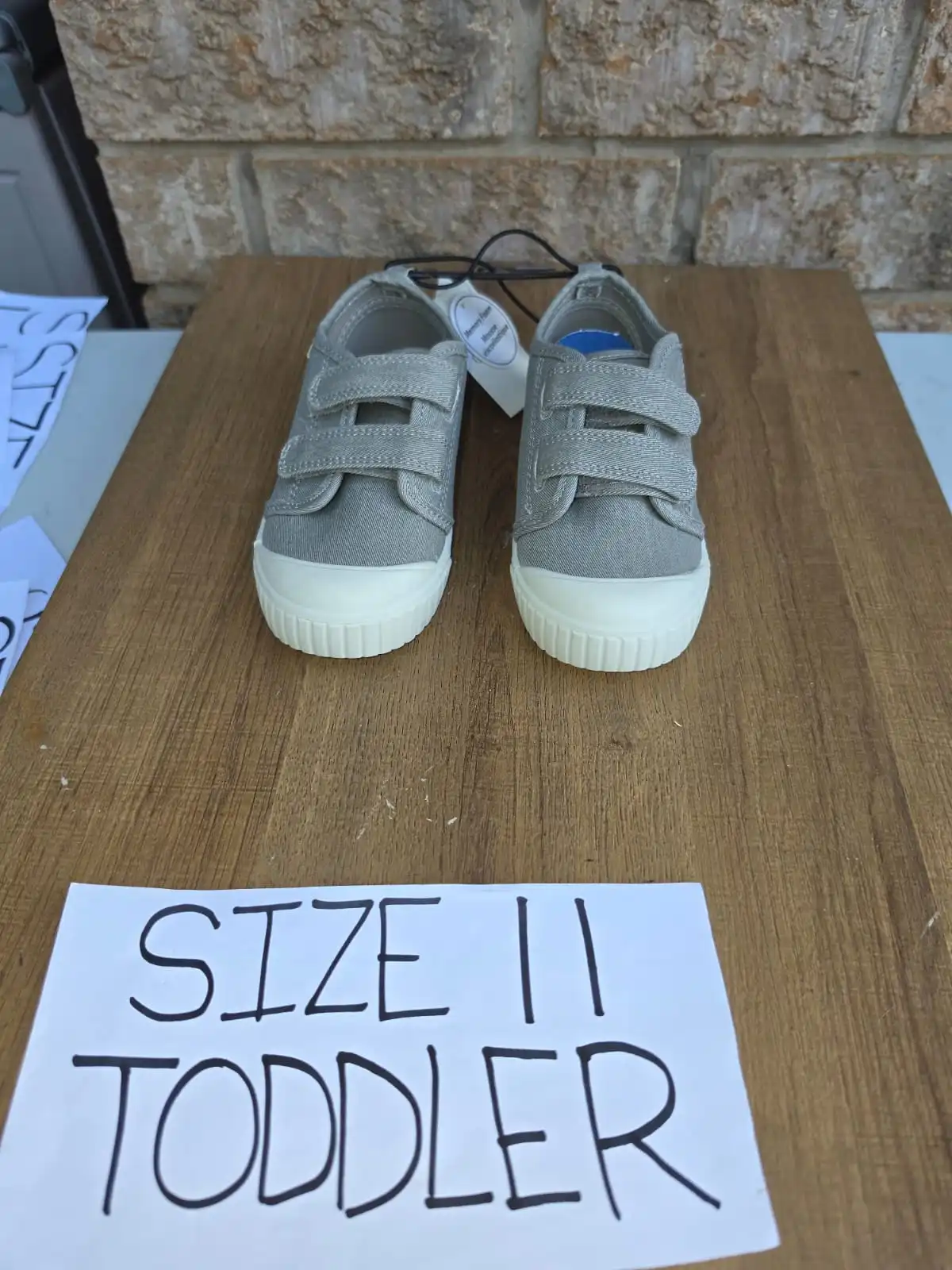 Toddler Size 11 Canvas Sneakers with Velcro Straps