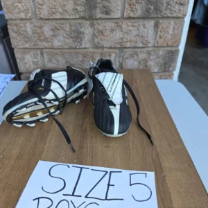 Black and White Striped Football Cleats 5 youth