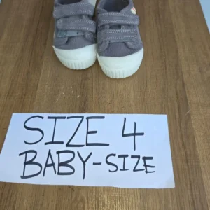 Grey Corduroy Toddler Sneakers with Velcro Straps