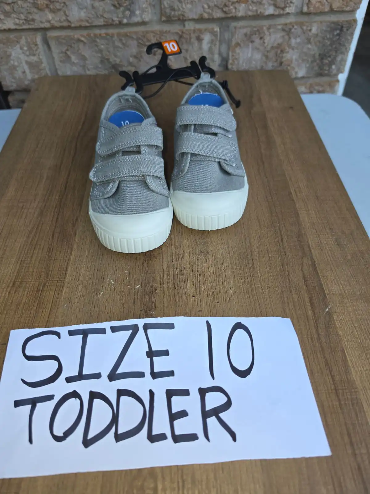 Canvas Sneakers Toddler Size 10 with Velcro Straps