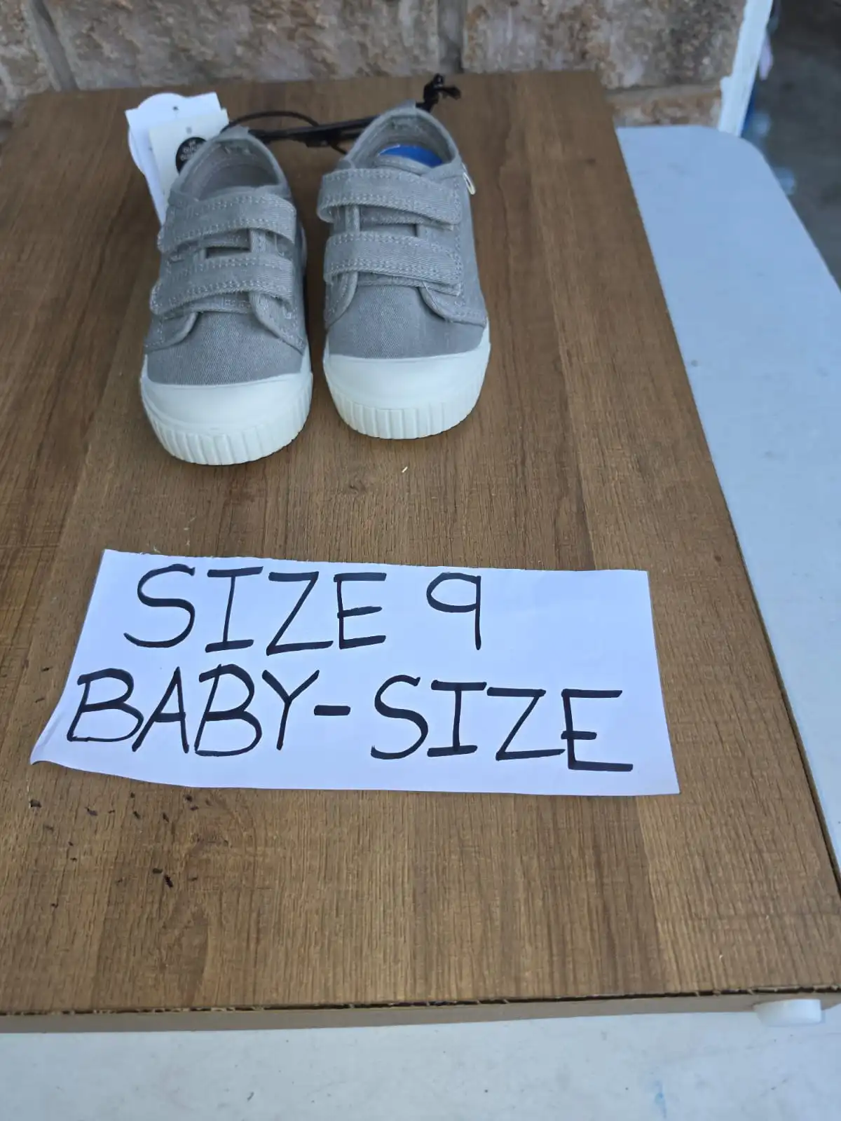 Toddler Size 9 Canvas Sneakers with Velcro Straps