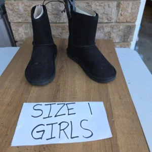 Black Suede Boots Size 1 Girls
