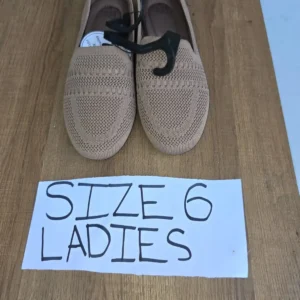 Tan Knitted Slip-On Shoes Ladies Size 6